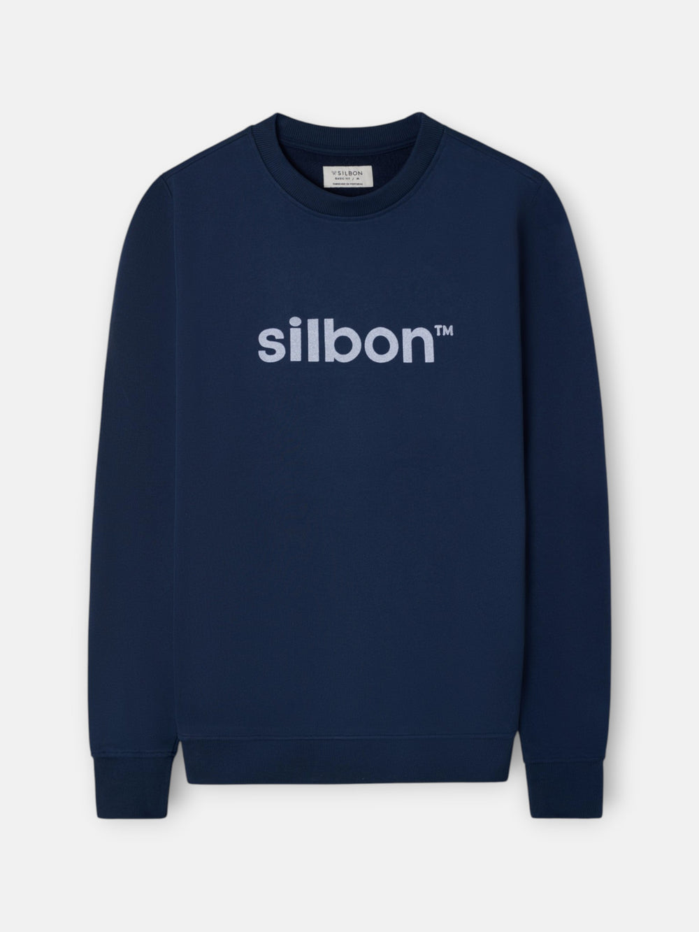 Sweat-shirt Silbon flock bleu marine