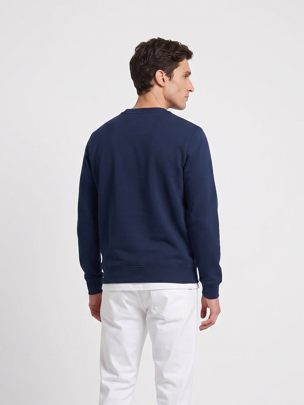 Sweat-shirt Silbon flock bleu marine