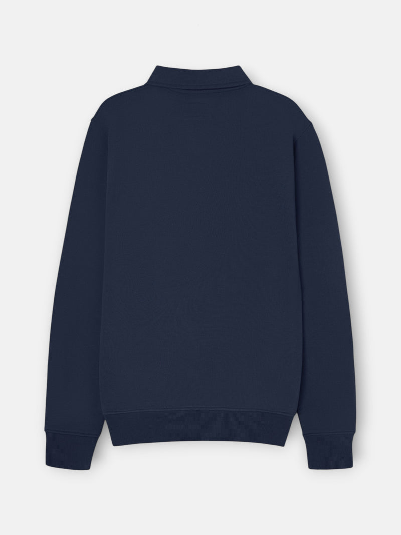 Half-zip sweatshirt with mini logo in navy blue