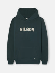 Sweatshirt com capuz e cordão verde escuro