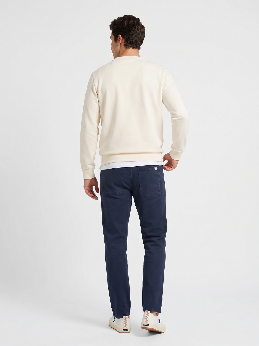 Sweat-shirt Silbon flock crème