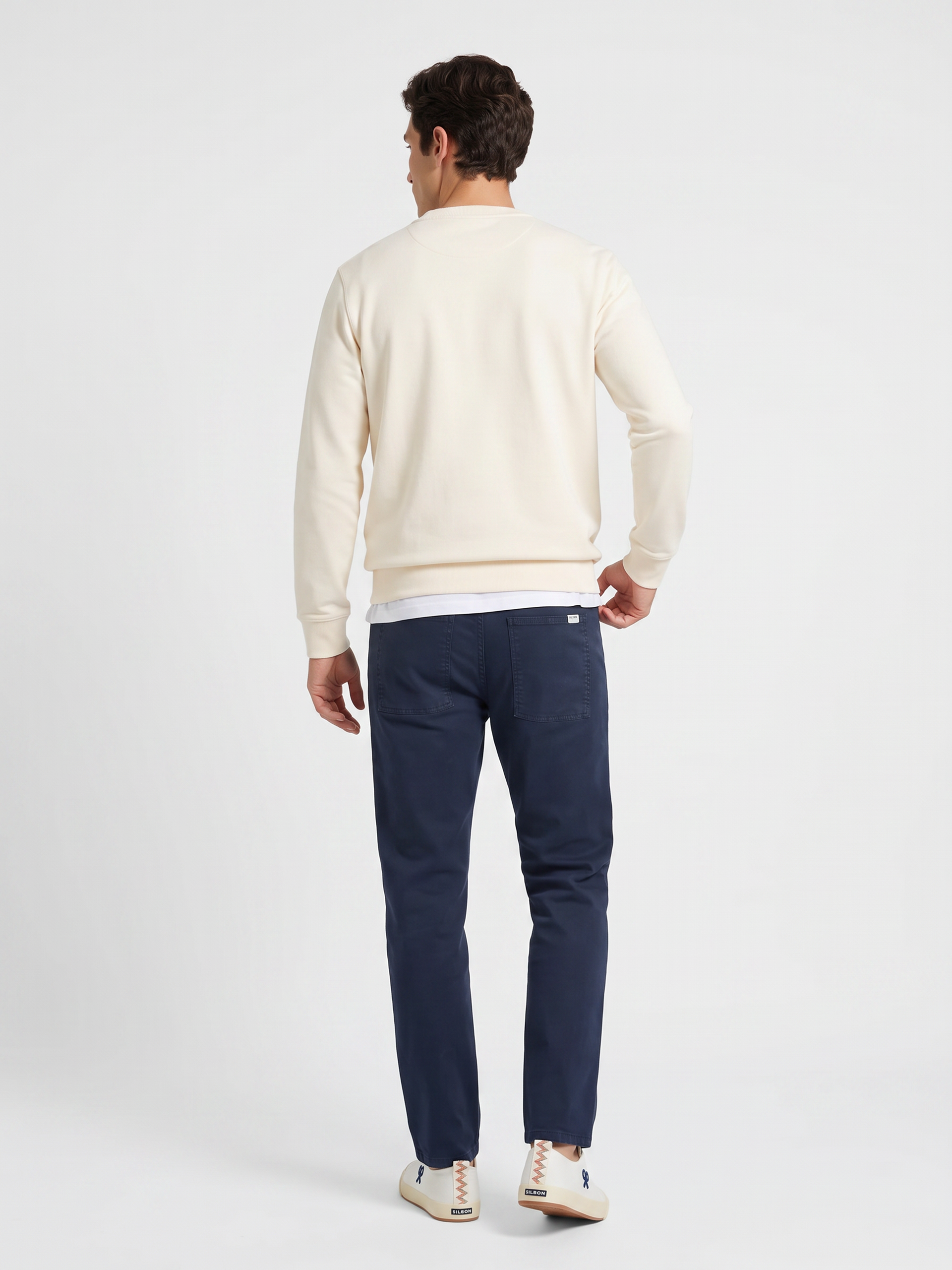 Sweat-shirt Silbon flock crème