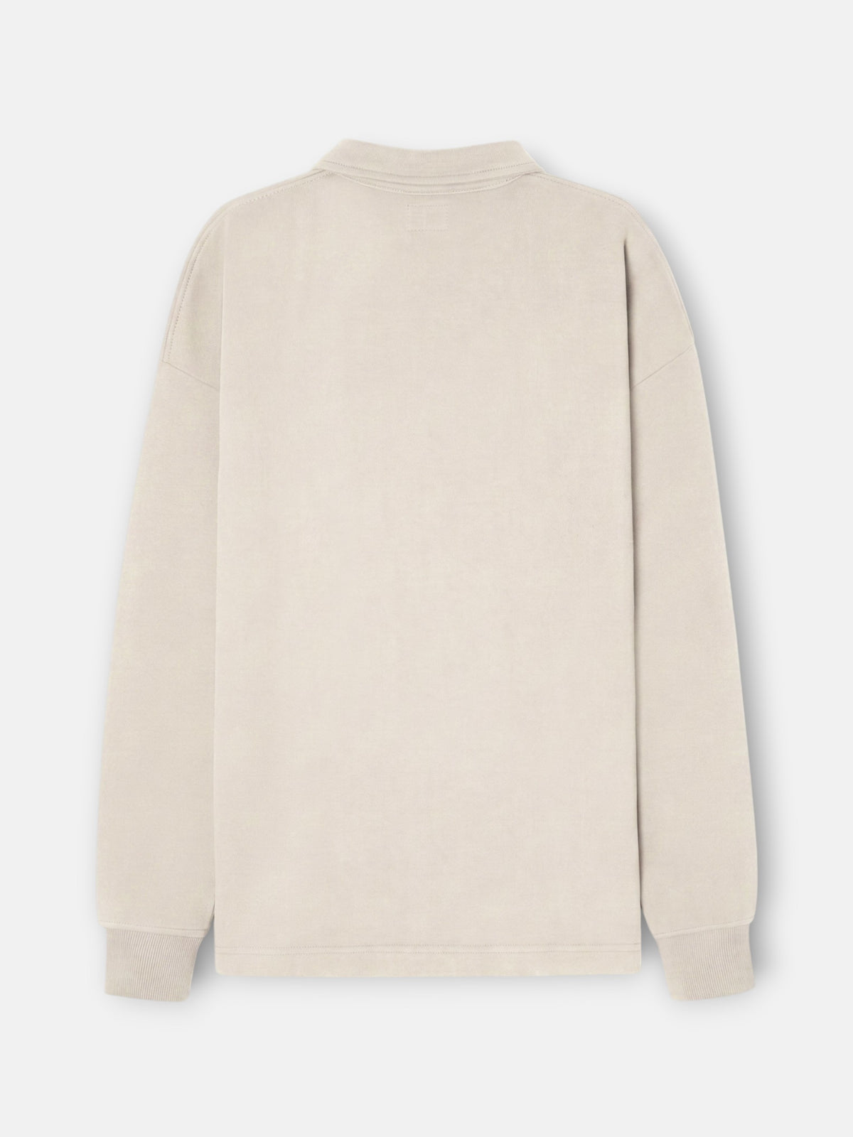 Sudadera relaxed fit media cremallera etiqueta crema