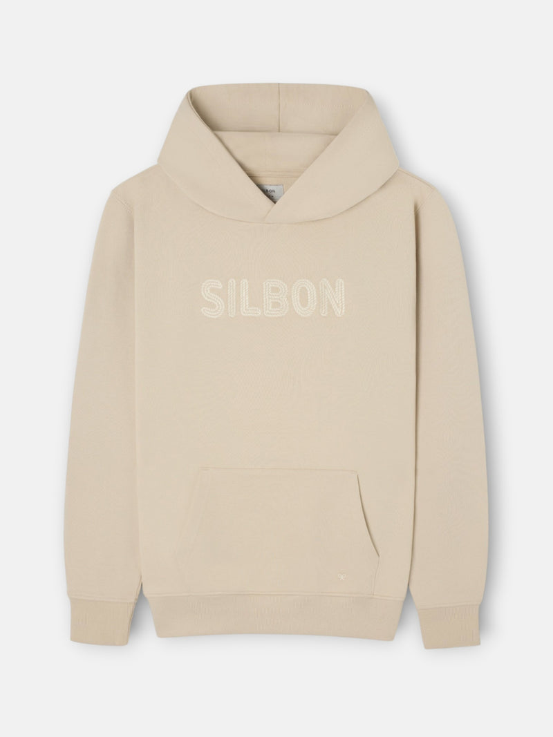 Sweat à capuche avec cordon beige