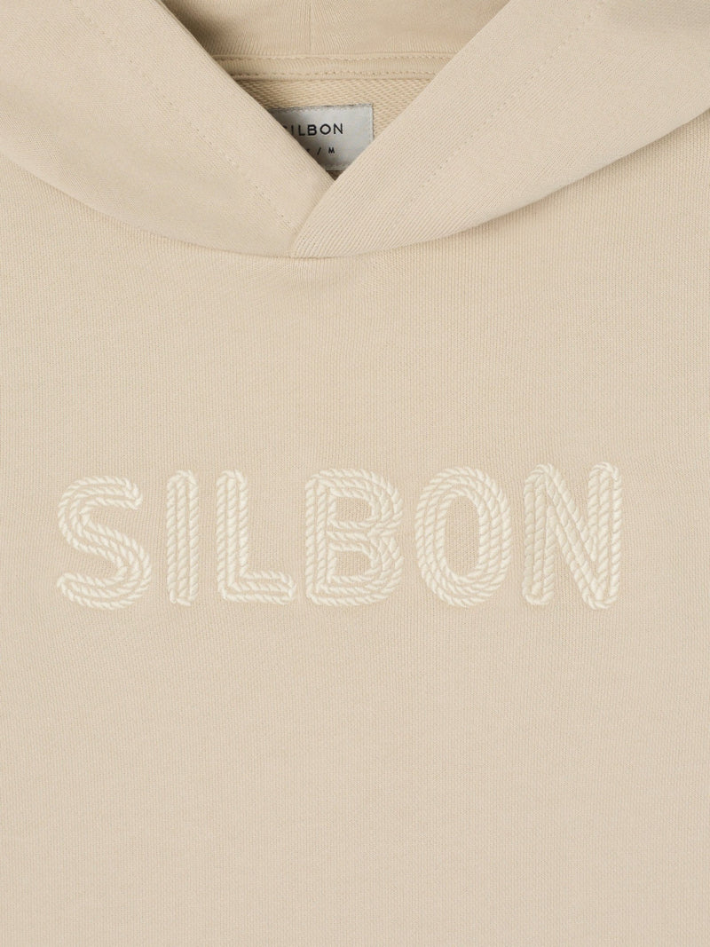 Sweat à capuche avec cordon beige