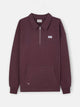 Sweatshirt relaxed fit meia fecho etiqueta bordô