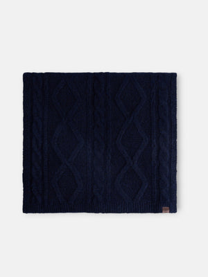 Navy blue braided pattern scarf