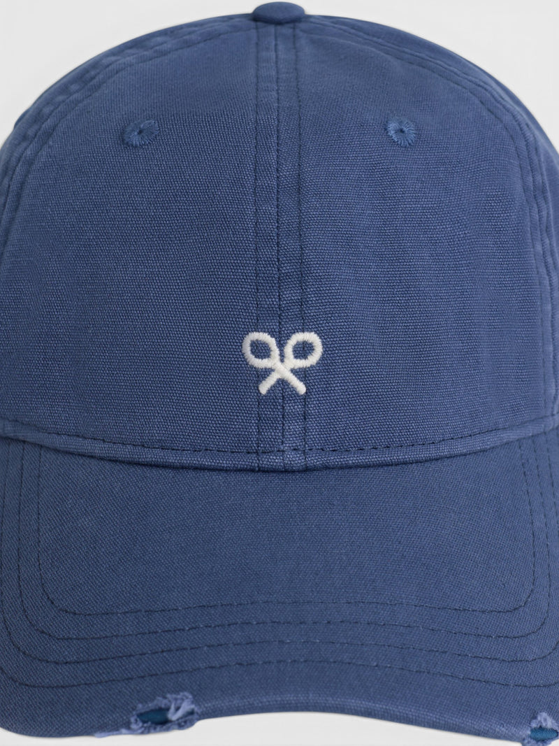 Casquette bleu marine avec raquettes brodées