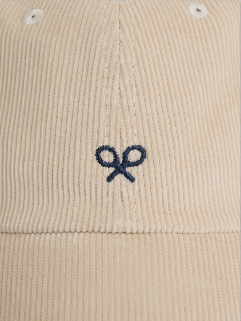 Beige corduroy racket cap