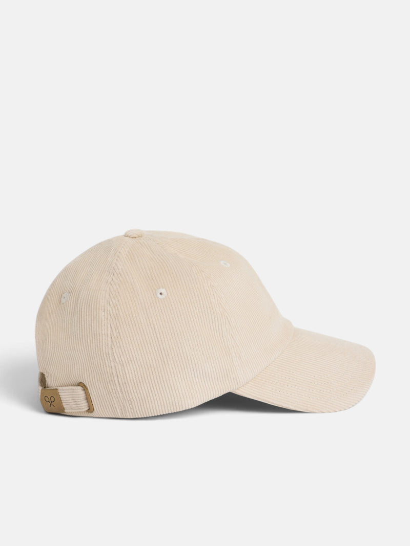 Beige corduroy racket cap