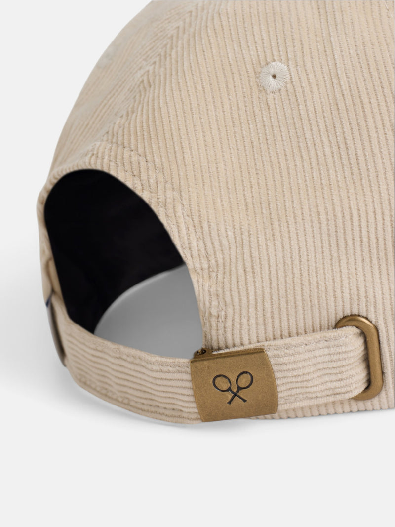 Beige corduroy racket cap