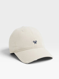 Gorra raquetas bordadas beige
