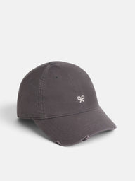 Casquette marron avec raquettes brodées
