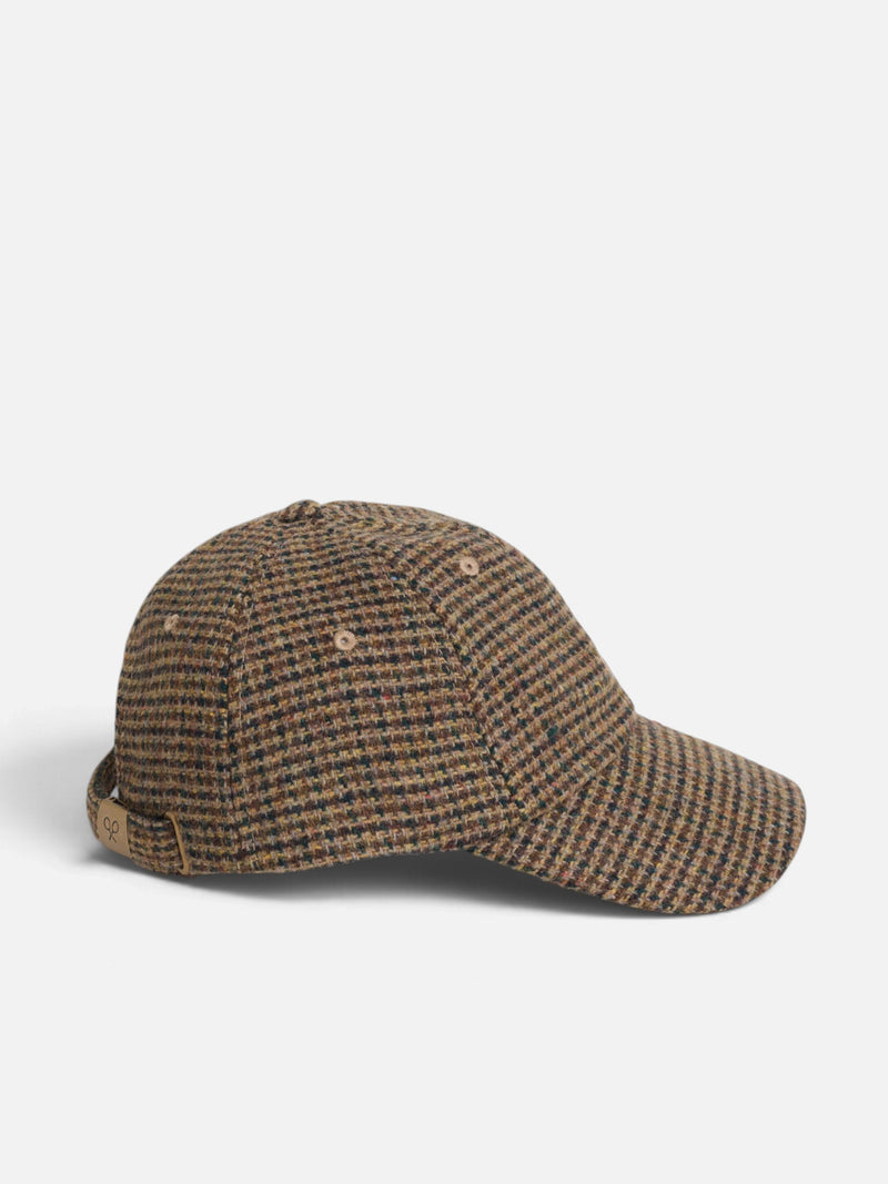 Boné tweed castanho