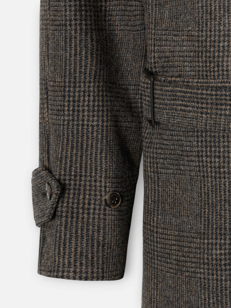 Manteau unique prince de Galles marron