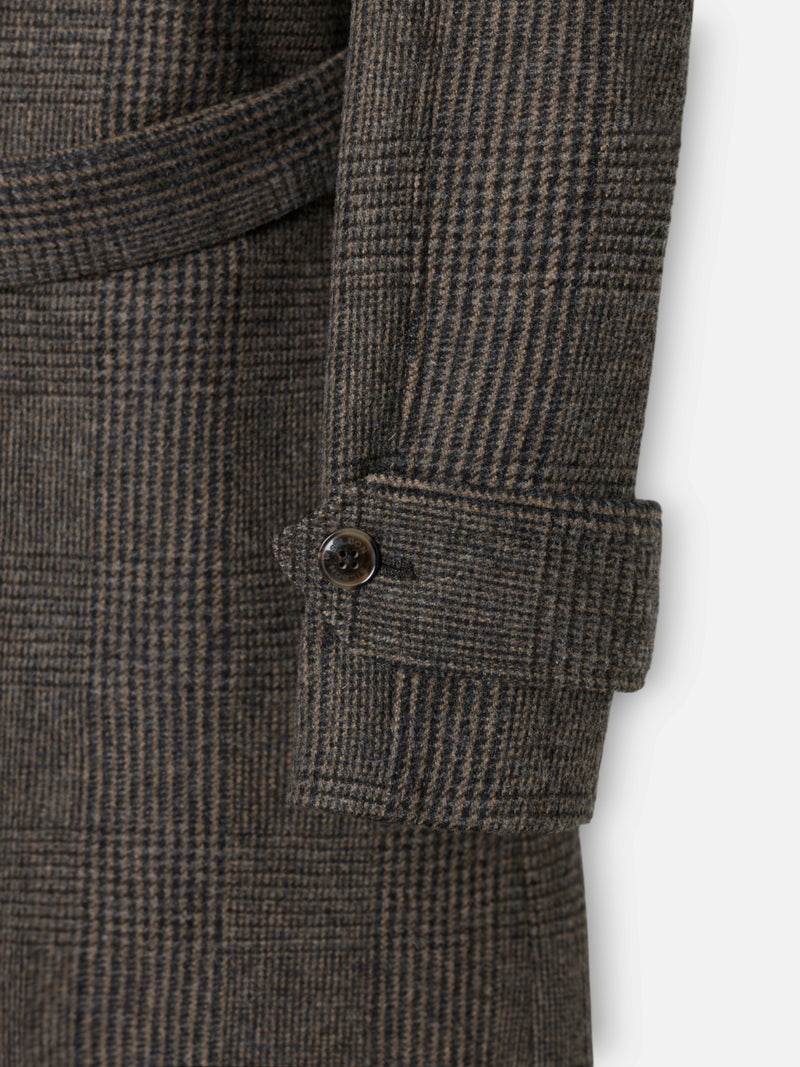 Manteau unique prince de Galles marron