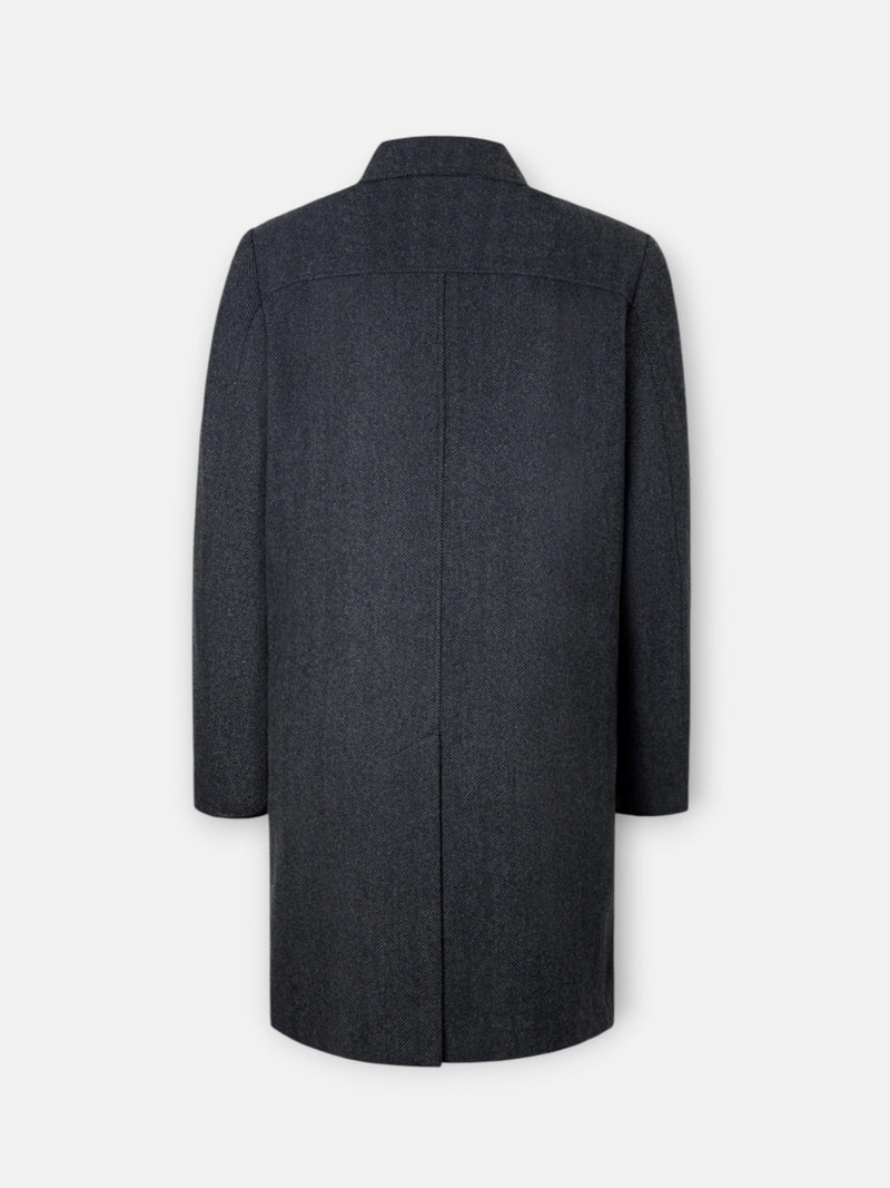 Manteau droit à chevrons gris