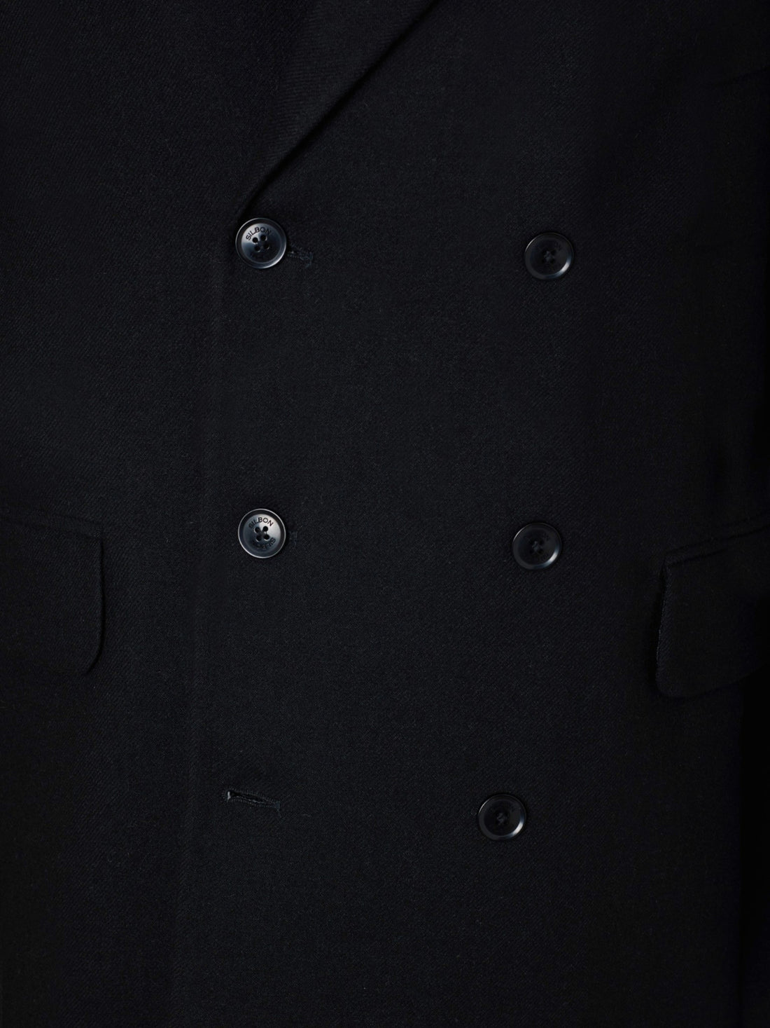 Unique double-breasted black coat