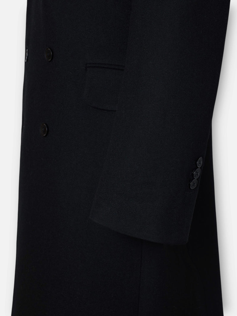 Unique double-breasted black coat