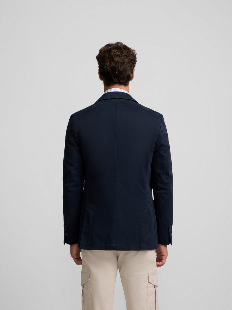 Navy blue straight casual blazer