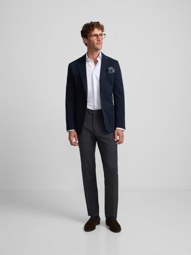 Navy blue straight casual blazer
