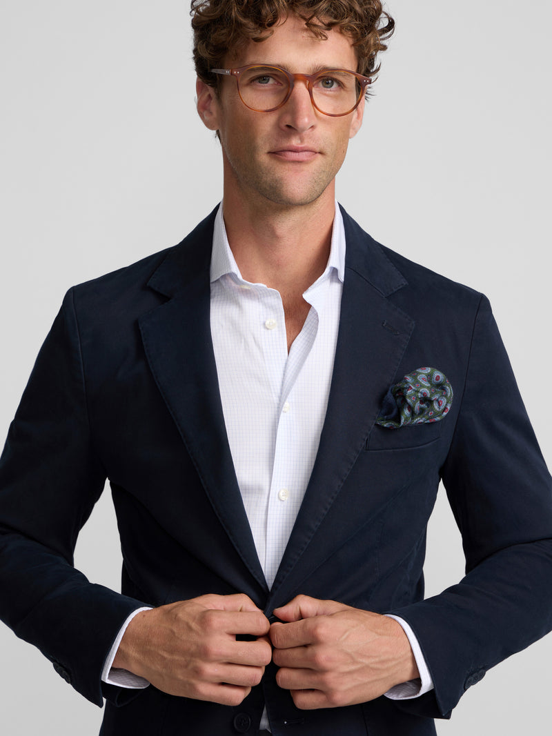 Navy blue straight casual blazer