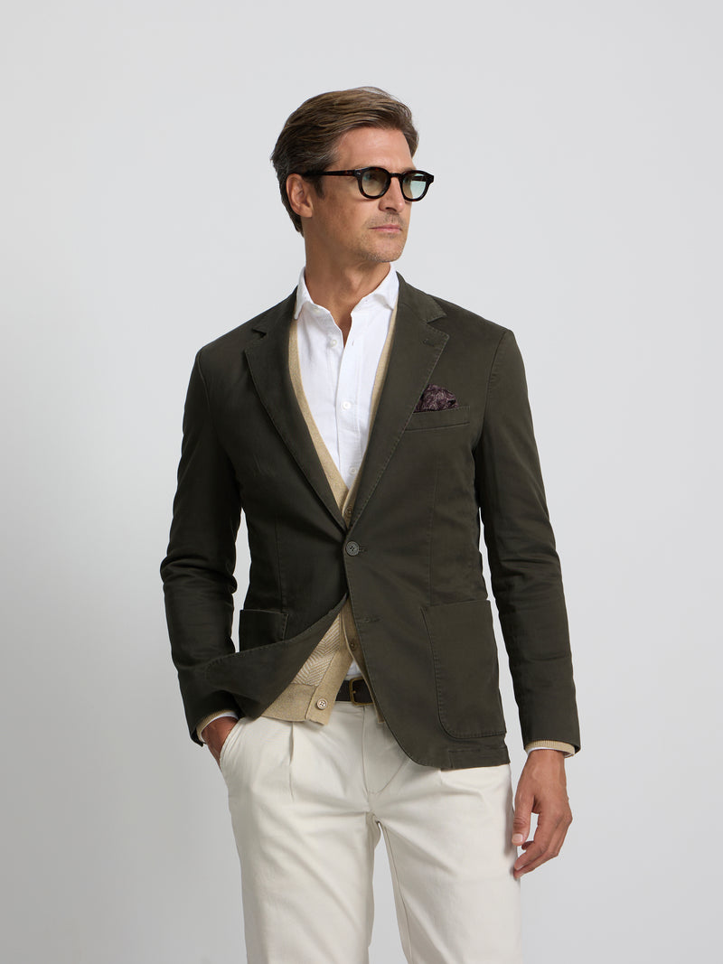Americana casual recta verde