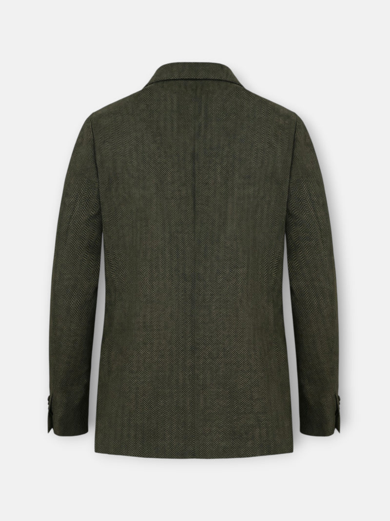 Green herringbone blazer