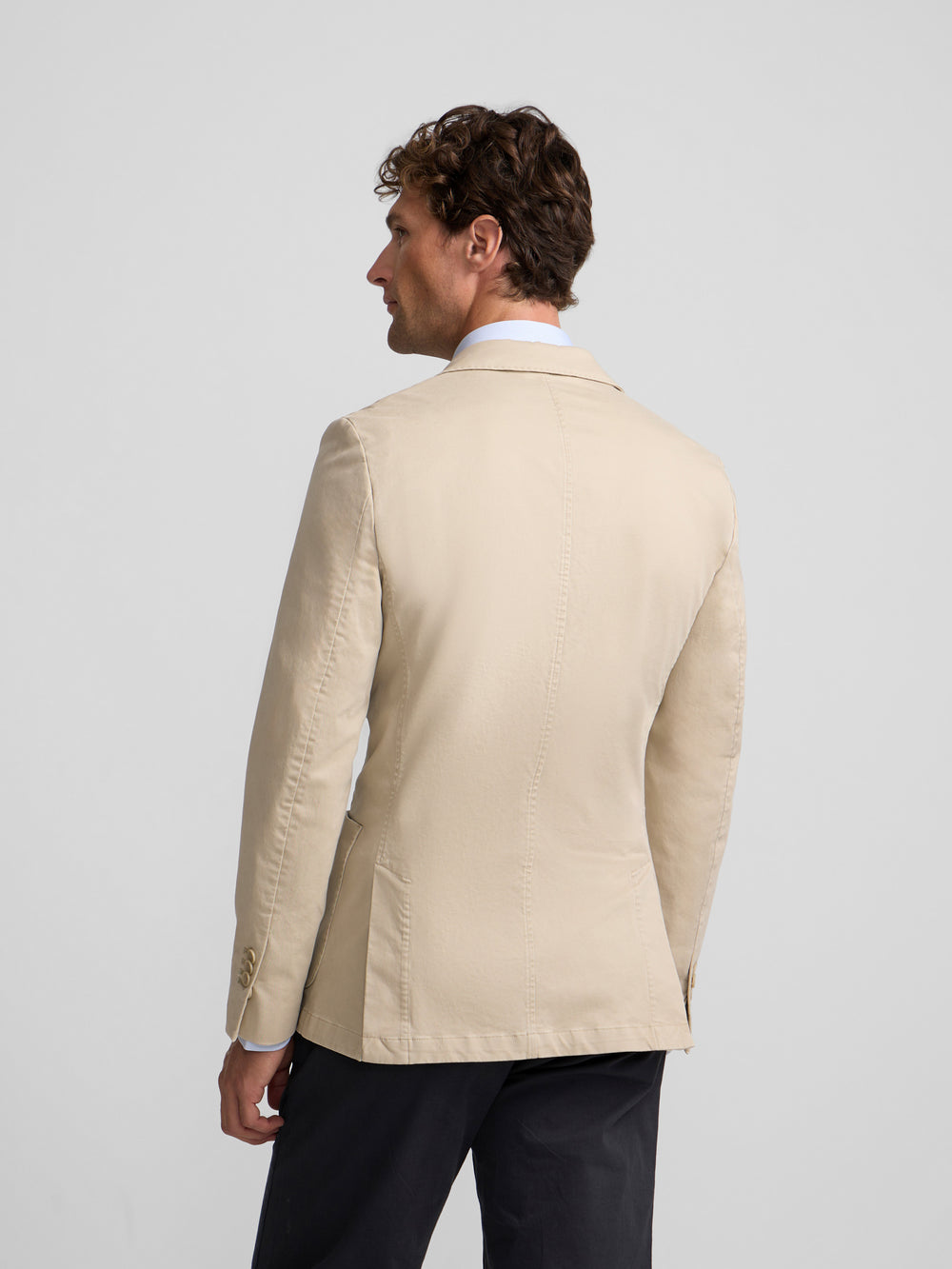 Straight casual beige blazer