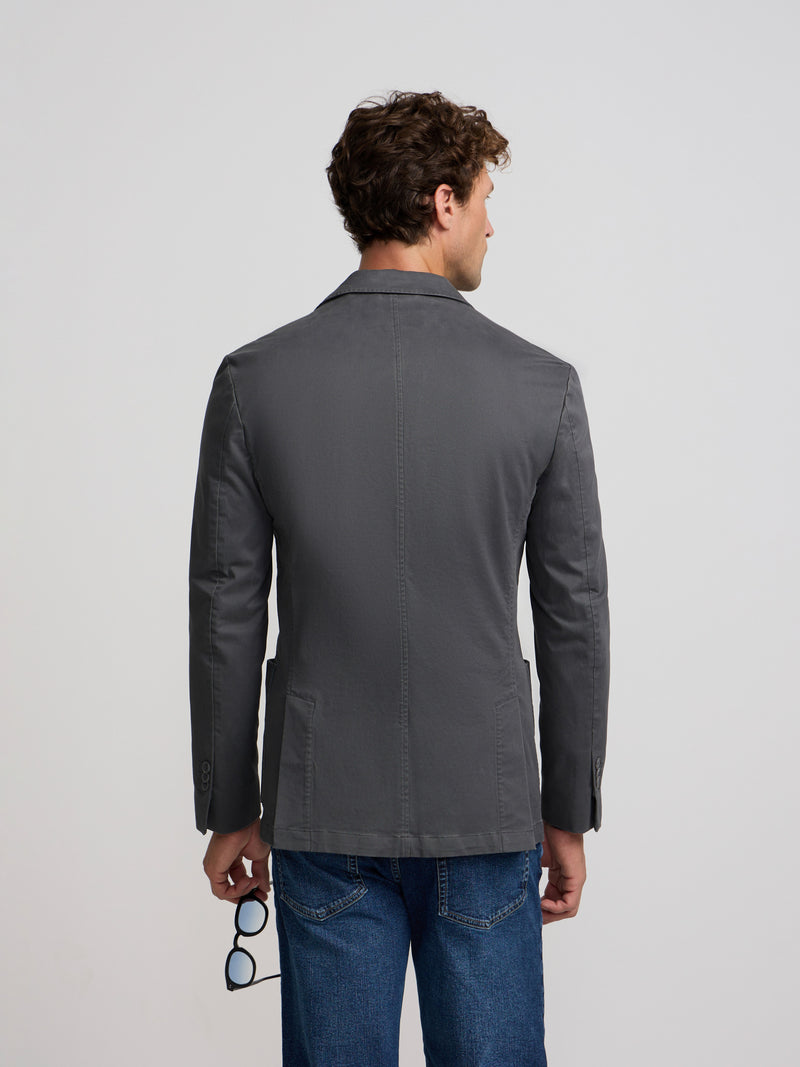 Blazer casual reto cinzento