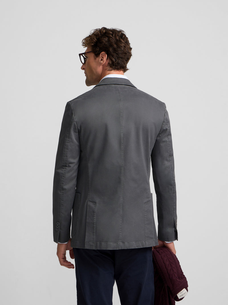 Blazer casual reto cinzento