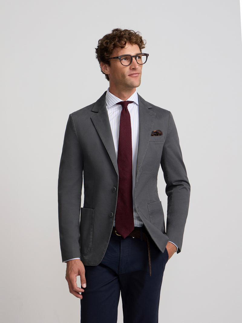 Blazer casual reto cinzento
