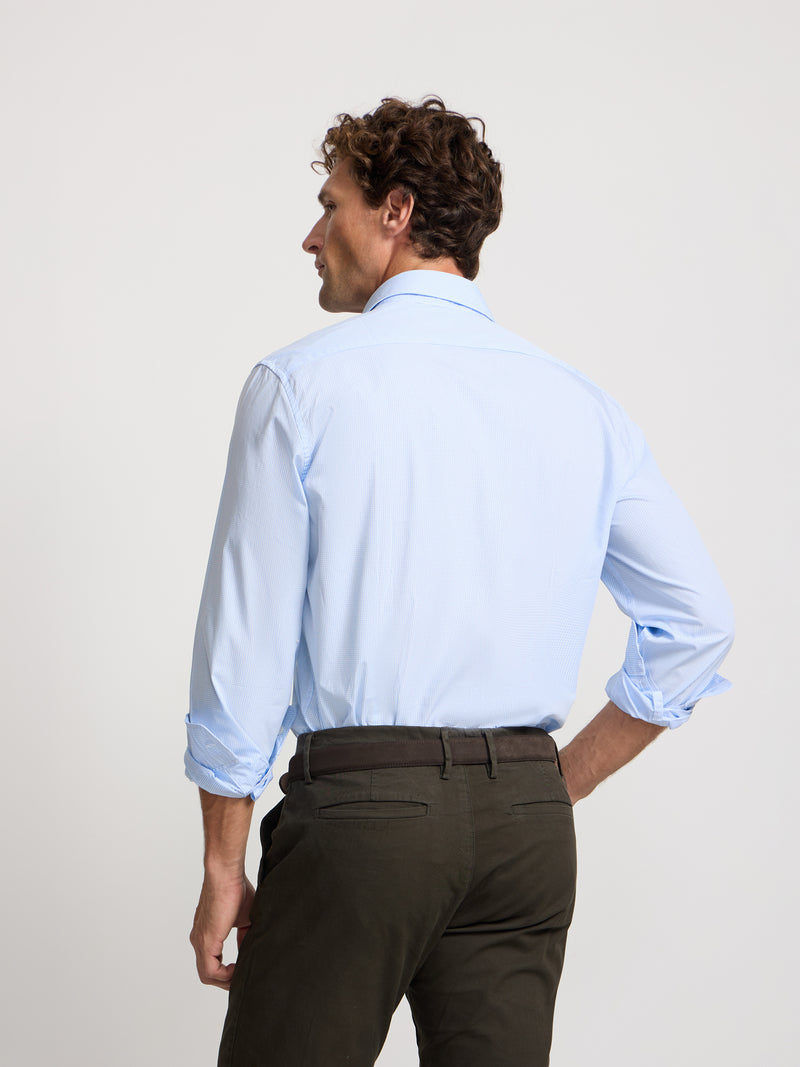 Camisa sport classic cuadro azul