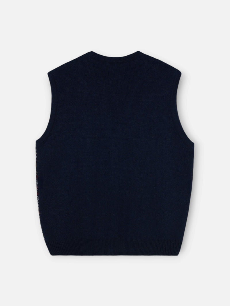 Chaleco punto unique jacquard azul marino