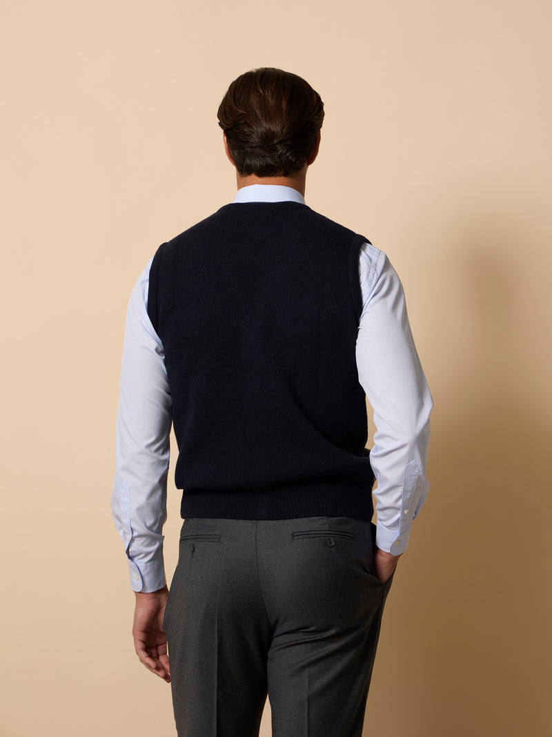 Chaleco punto unique jacquard azul marino