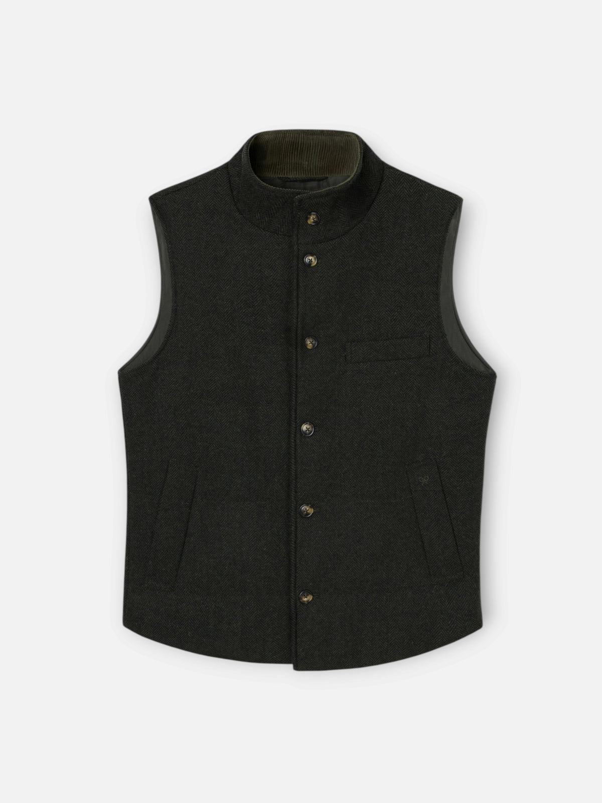 Gilet décontracté à chevrons vert