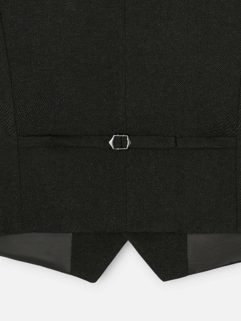 Green herringbone pocket vest