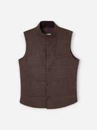 Chaleco casual pata de gallo beige