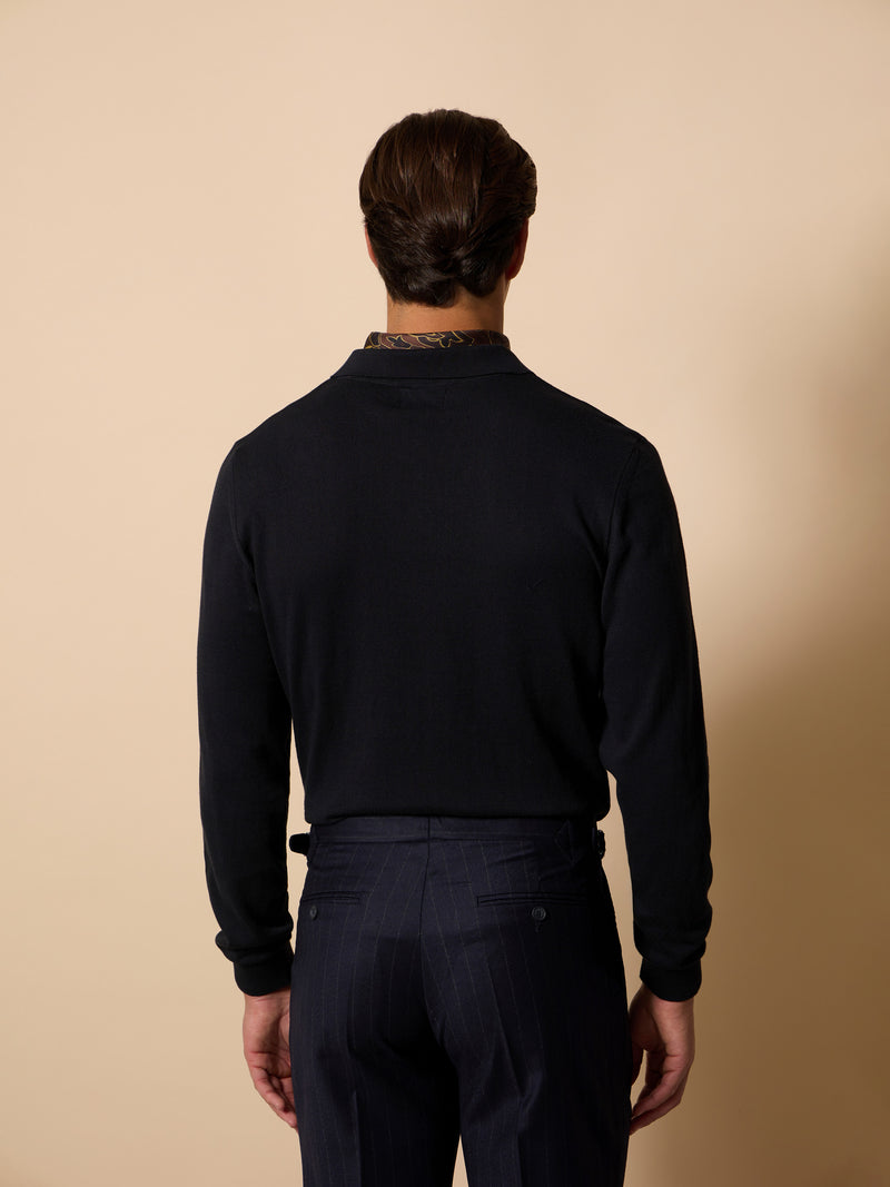 Jersey cuello polo unique azul marino