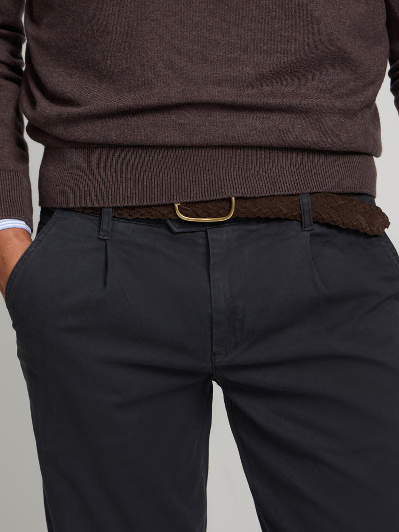 Pantalon sport chino pinza azul marino
