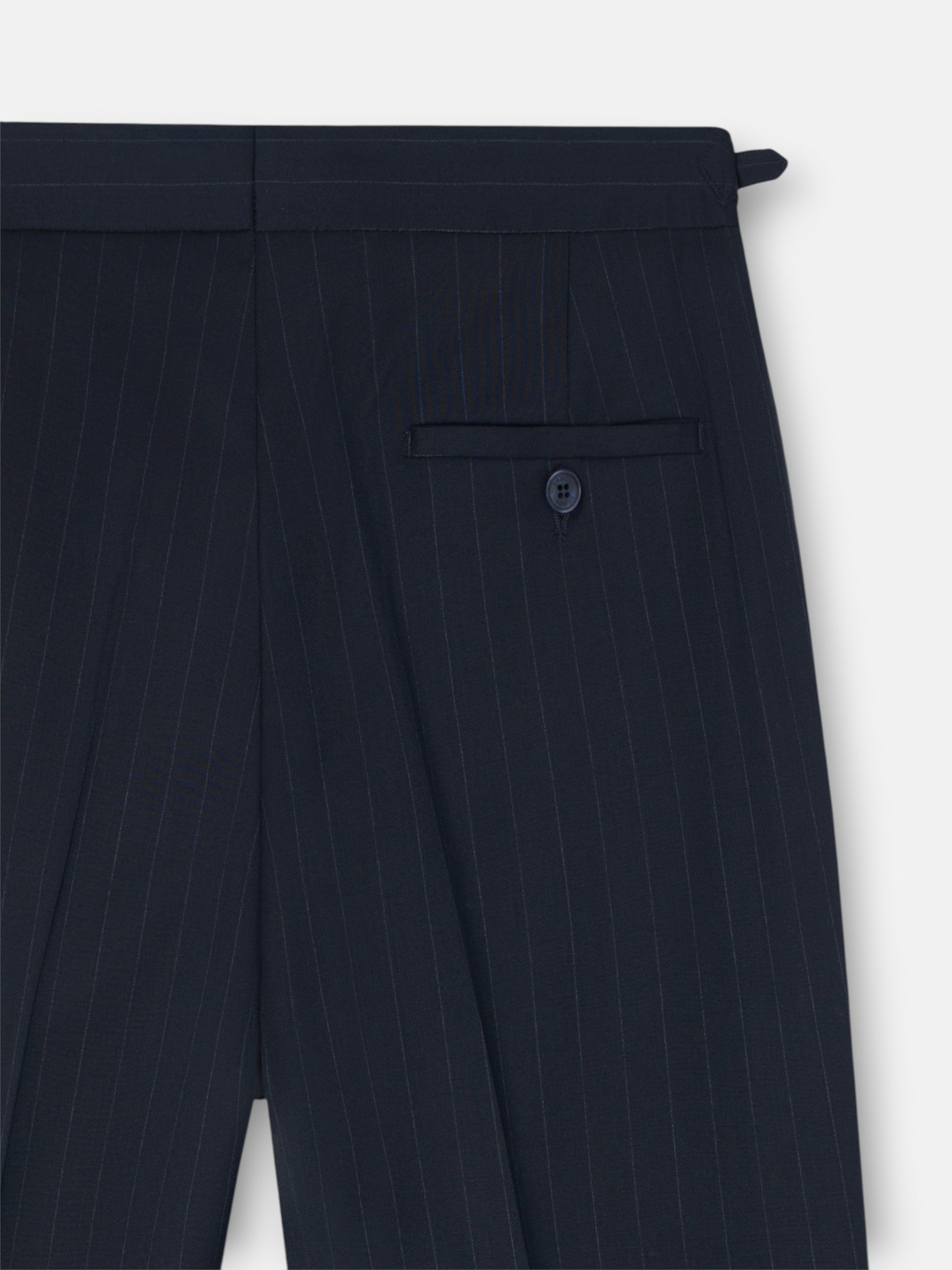 Pantalon traje cruzado raya diplomatica azul marino