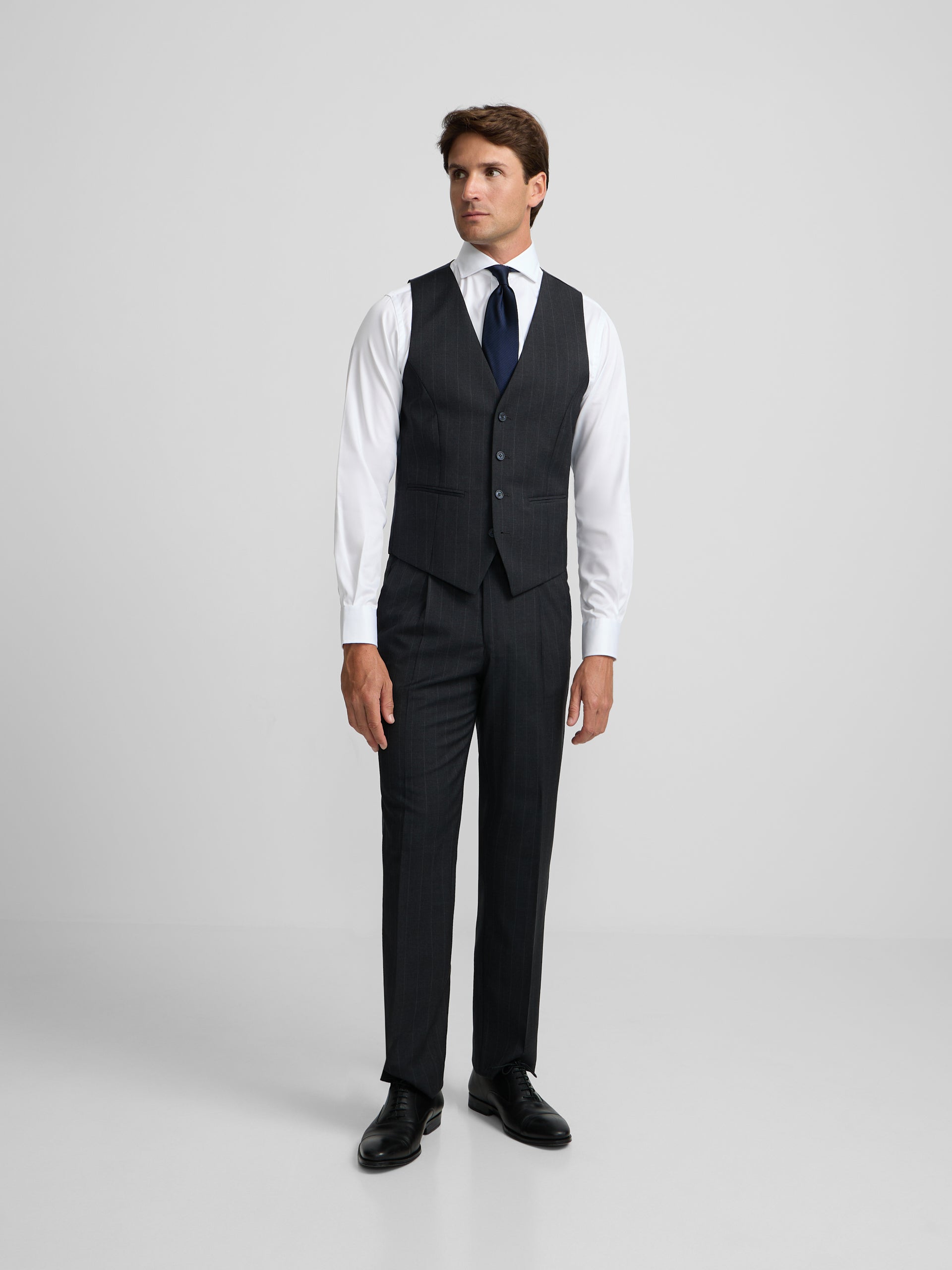 Pantalon traje raya diplomatica gris