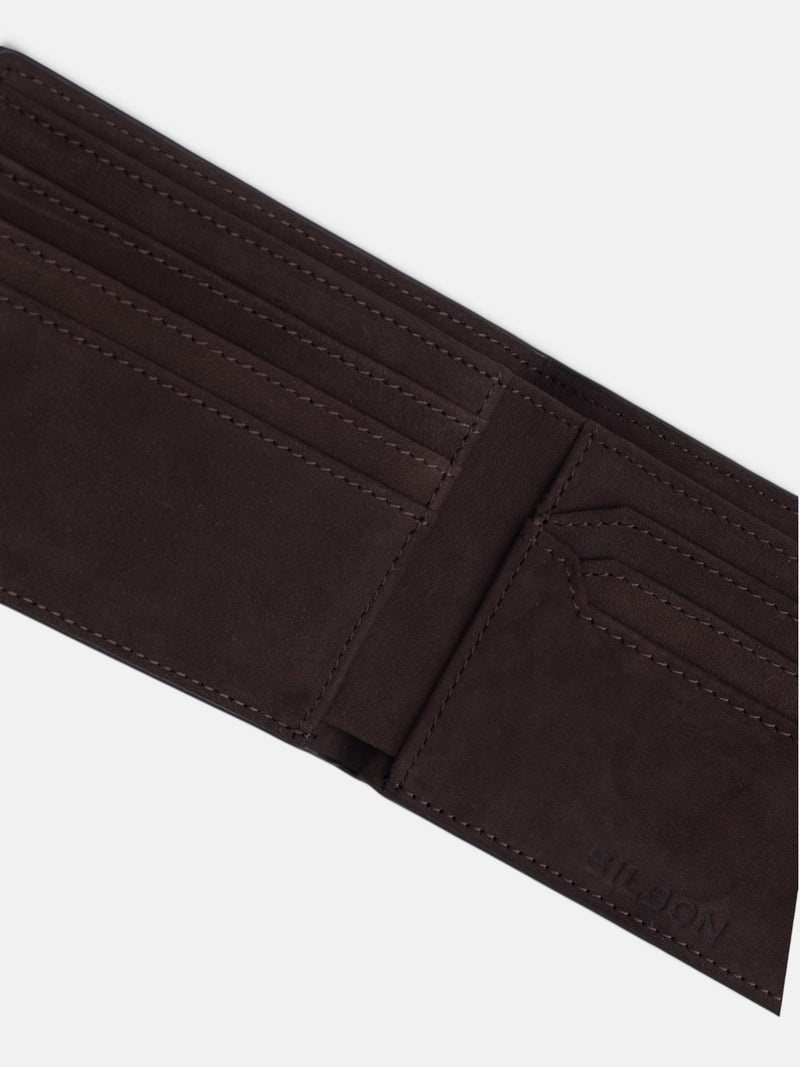 Cartera basica piel marron