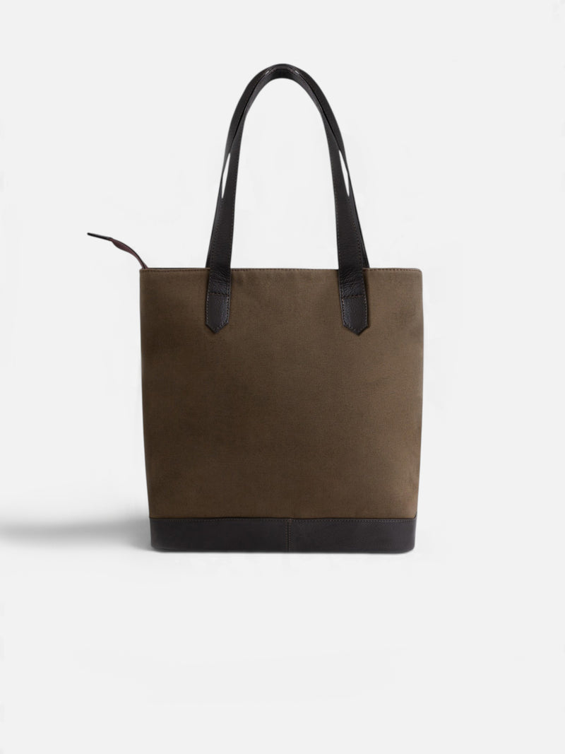 Tote bag unique piel canvas marron