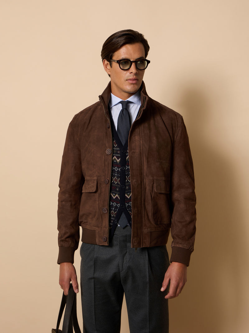 Chaqueta piel Harrington Unique marron