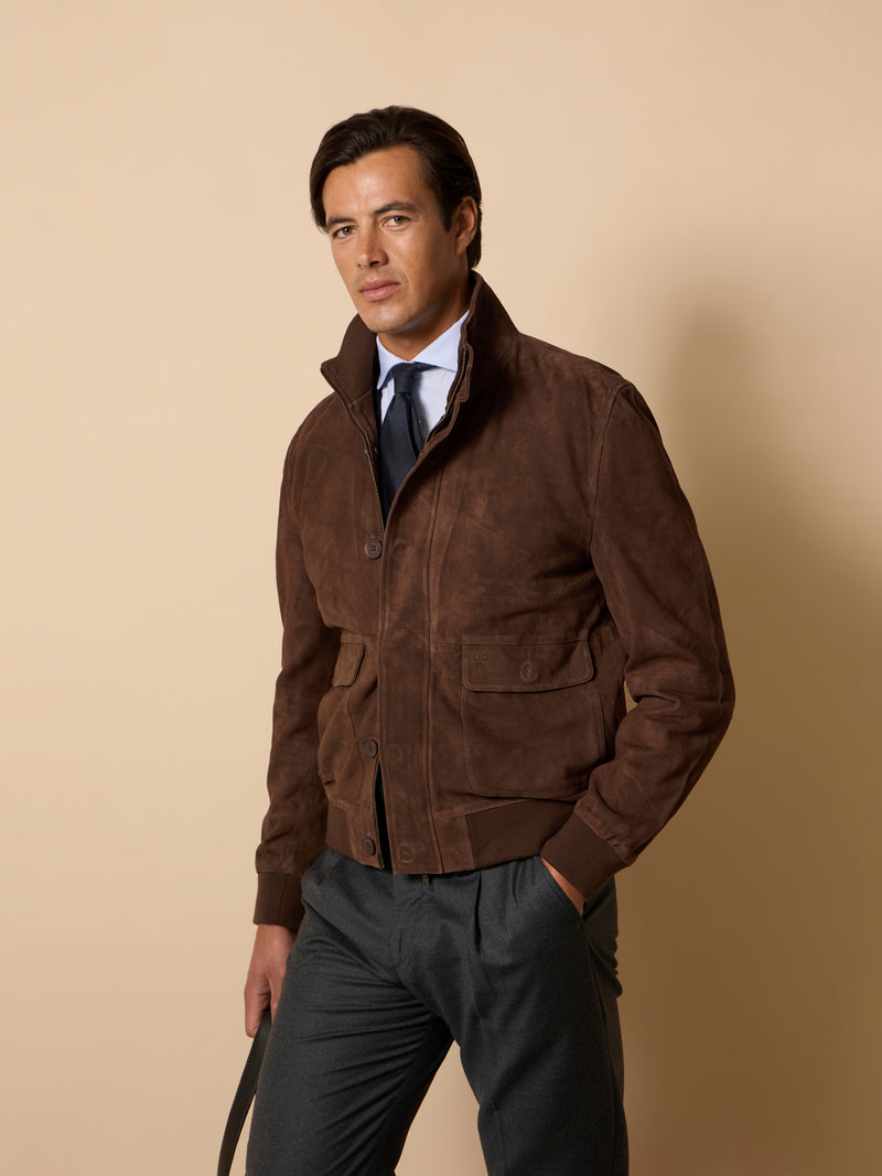 Chaqueta piel Harrington Unique marron