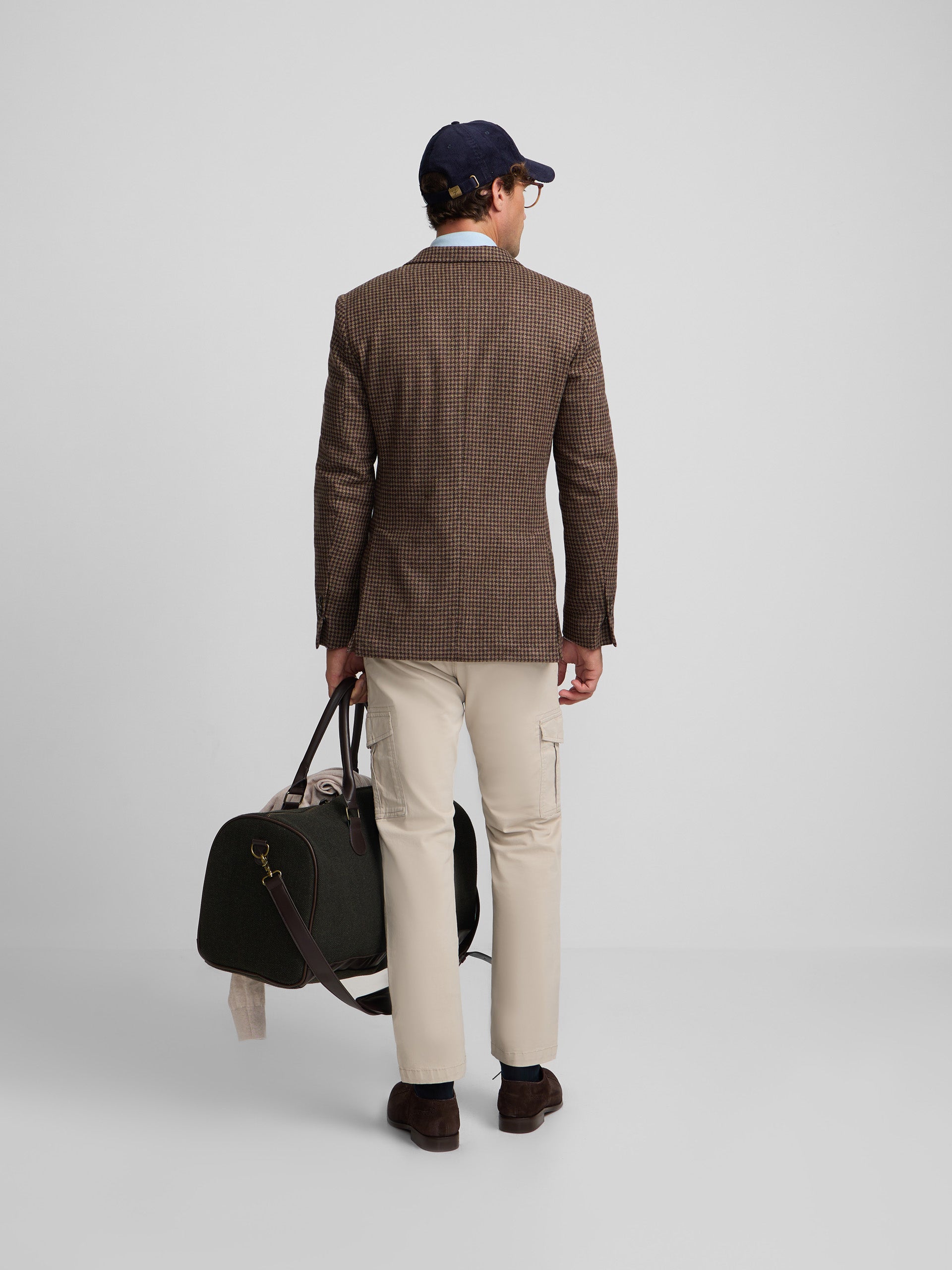 Blazer pied-de-poule castanho