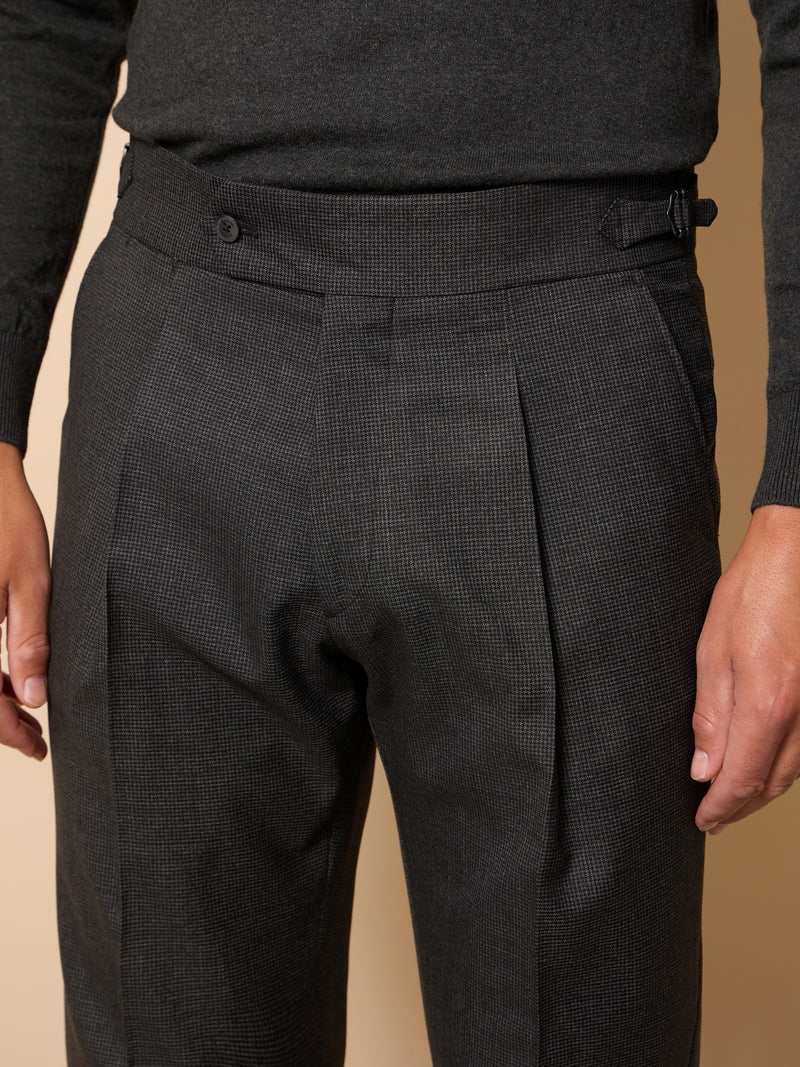 Pantalon traje unique pata de gallo gris