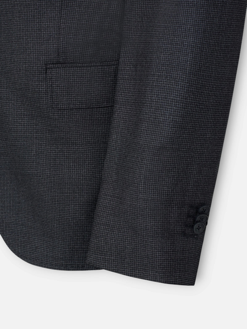 Blazer único de fato pata de galo cinzento
