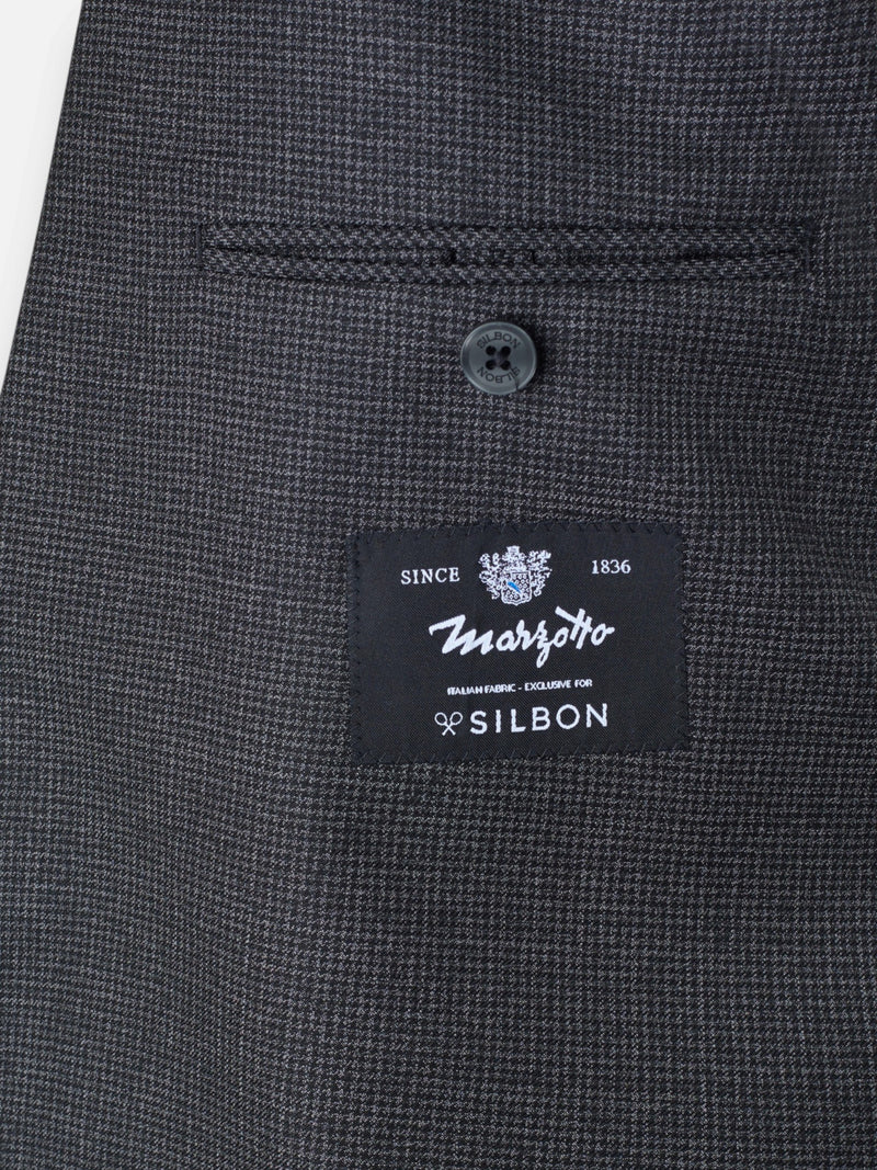 Blazer único de fato pata de galo cinzento